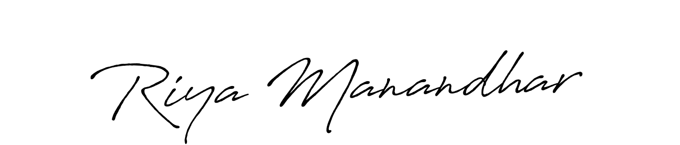 Use a signature maker to create a handwritten signature online. With this signature software, you can design (Antro_Vectra_Bolder) your own signature for name Riya Manandhar. Riya Manandhar signature style 7 images and pictures png