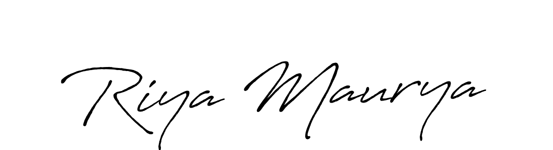 Riya Maurya stylish signature style. Best Handwritten Sign (Antro_Vectra_Bolder) for my name. Handwritten Signature Collection Ideas for my name Riya Maurya. Riya Maurya signature style 7 images and pictures png