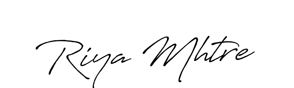 You should practise on your own different ways (Antro_Vectra_Bolder) to write your name (Riya Mhtre) in signature. don't let someone else do it for you. Riya Mhtre signature style 7 images and pictures png
