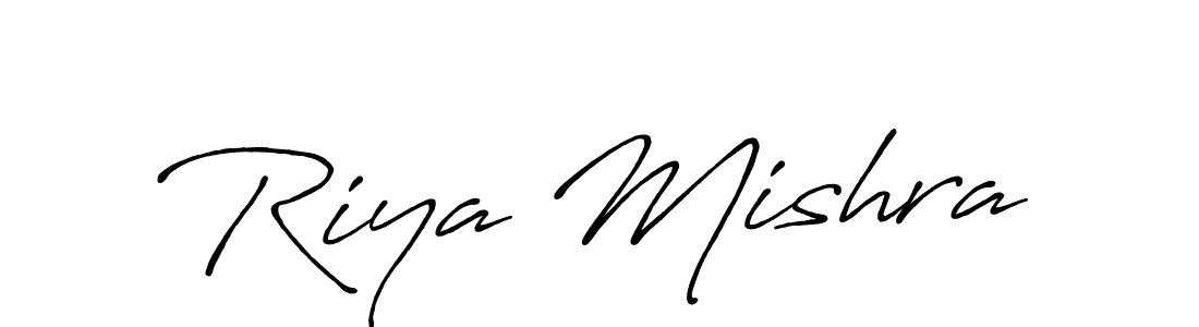 How to make Riya Mishra name signature. Use Antro_Vectra_Bolder style for creating short signs online. This is the latest handwritten sign. Riya Mishra signature style 7 images and pictures png