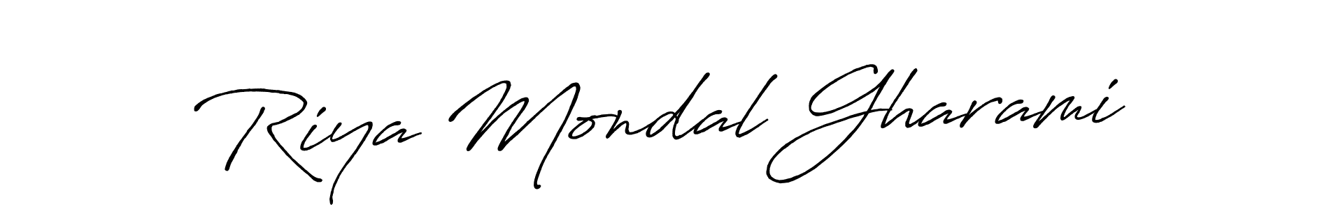 Also You can easily find your signature by using the search form. We will create Riya Mondal Gharami name handwritten signature images for you free of cost using Antro_Vectra_Bolder sign style. Riya Mondal Gharami signature style 7 images and pictures png