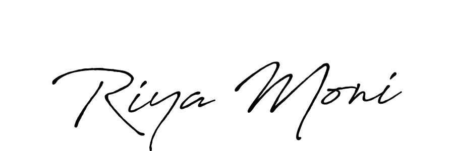 Also You can easily find your signature by using the search form. We will create Riya Moni name handwritten signature images for you free of cost using Antro_Vectra_Bolder sign style. Riya Moni signature style 7 images and pictures png