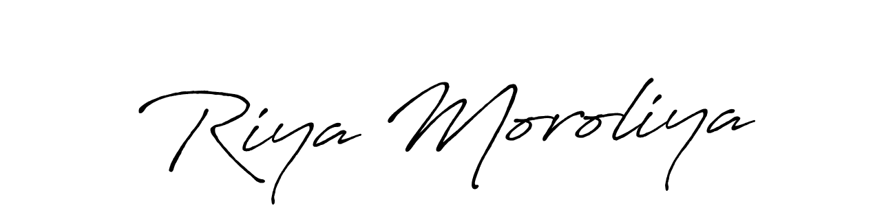 How to make Riya Moroliya signature? Antro_Vectra_Bolder is a professional autograph style. Create handwritten signature for Riya Moroliya name. Riya Moroliya signature style 7 images and pictures png