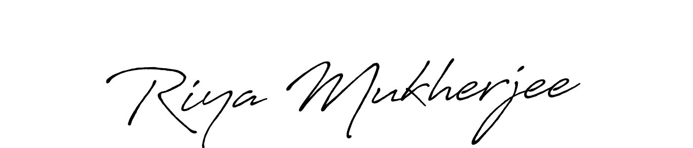 Riya Mukherjee stylish signature style. Best Handwritten Sign (Antro_Vectra_Bolder) for my name. Handwritten Signature Collection Ideas for my name Riya Mukherjee. Riya Mukherjee signature style 7 images and pictures png