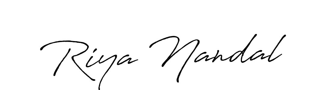 Create a beautiful signature design for name Riya Nandal. With this signature (Antro_Vectra_Bolder) fonts, you can make a handwritten signature for free. Riya Nandal signature style 7 images and pictures png