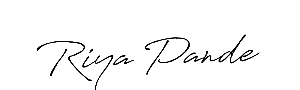 Make a beautiful signature design for name Riya Pande. With this signature (Antro_Vectra_Bolder) style, you can create a handwritten signature for free. Riya Pande signature style 7 images and pictures png