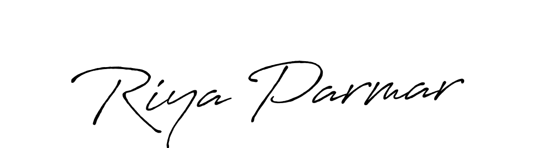 The best way (Antro_Vectra_Bolder) to make a short signature is to pick only two or three words in your name. The name Riya Parmar include a total of six letters. For converting this name. Riya Parmar signature style 7 images and pictures png