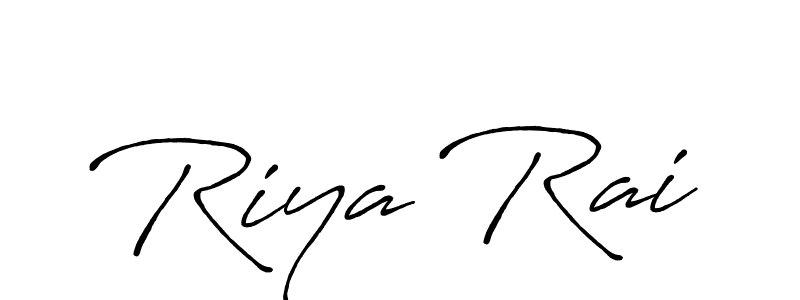 The best way (Antro_Vectra_Bolder) to make a short signature is to pick only two or three words in your name. The name Riya Rai include a total of six letters. For converting this name. Riya Rai signature style 7 images and pictures png