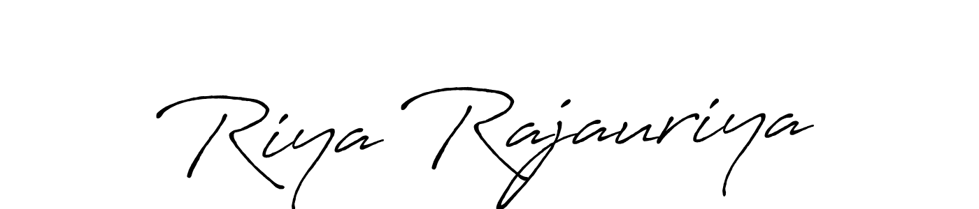 Design your own signature with our free online signature maker. With this signature software, you can create a handwritten (Antro_Vectra_Bolder) signature for name Riya Rajauriya. Riya Rajauriya signature style 7 images and pictures png