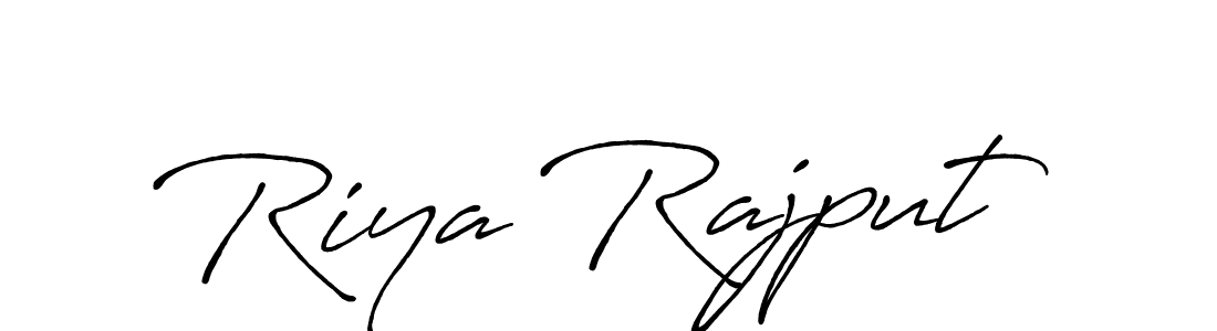 Make a beautiful signature design for name Riya Rajput. With this signature (Antro_Vectra_Bolder) style, you can create a handwritten signature for free. Riya Rajput signature style 7 images and pictures png
