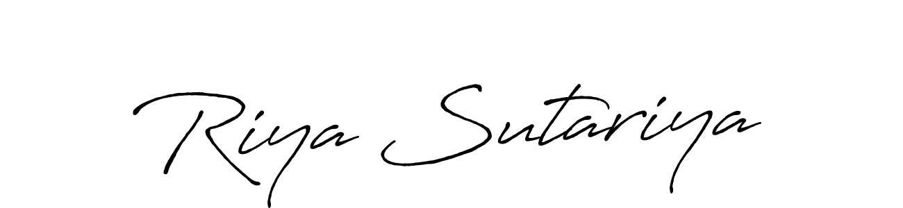 Also You can easily find your signature by using the search form. We will create Riya Sutariya name handwritten signature images for you free of cost using Antro_Vectra_Bolder sign style. Riya Sutariya signature style 7 images and pictures png