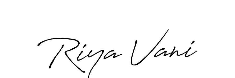 Riya Vani stylish signature style. Best Handwritten Sign (Antro_Vectra_Bolder) for my name. Handwritten Signature Collection Ideas for my name Riya Vani. Riya Vani signature style 7 images and pictures png