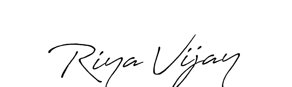 Design your own signature with our free online signature maker. With this signature software, you can create a handwritten (Antro_Vectra_Bolder) signature for name Riya Vijay. Riya Vijay signature style 7 images and pictures png