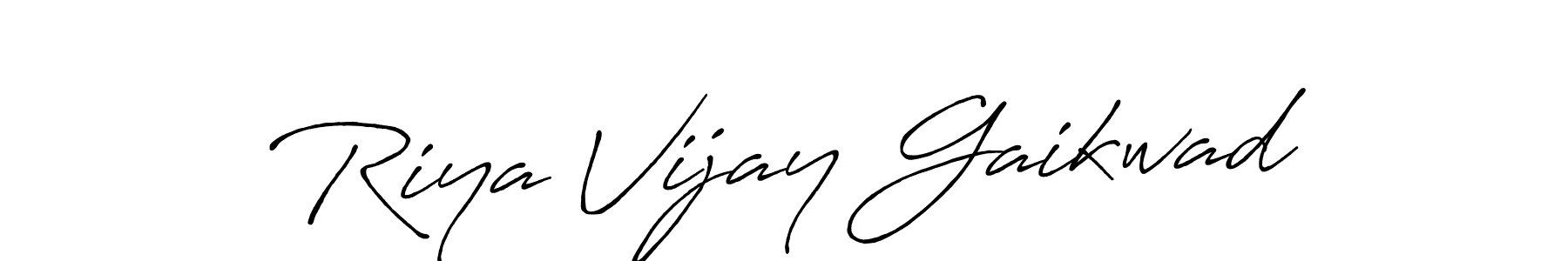 How to make Riya Vijay Gaikwad name signature. Use Antro_Vectra_Bolder style for creating short signs online. This is the latest handwritten sign. Riya Vijay Gaikwad signature style 7 images and pictures png