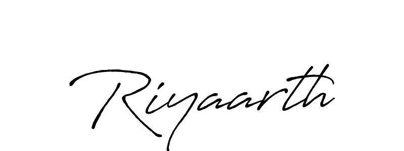 Use a signature maker to create a handwritten signature online. With this signature software, you can design (Antro_Vectra_Bolder) your own signature for name Riyaarth. Riyaarth signature style 7 images and pictures png