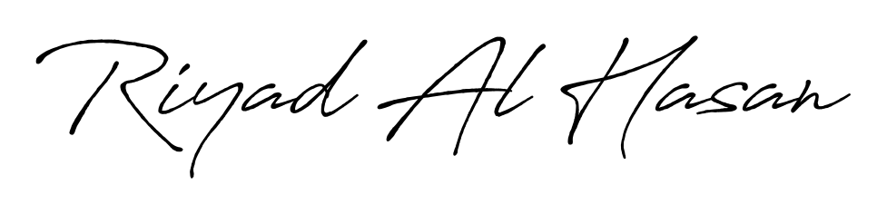 Create your official email sign-off with Riyad Al Hasan name in Antro_Vectra_Bolder style. Crisp, clean, and perfectly legible across all screens. Riyad Al Hasan signature style 7 images and pictures png