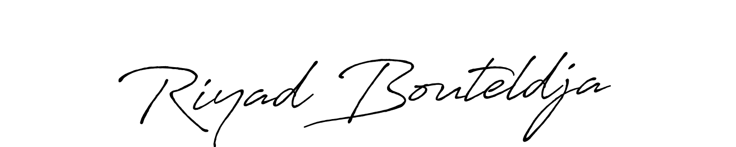 Make a beautiful signature design for name Riyad Bouteldja. With this signature (Antro_Vectra_Bolder) style, you can create a handwritten signature for free. Riyad Bouteldja signature style 7 images and pictures png