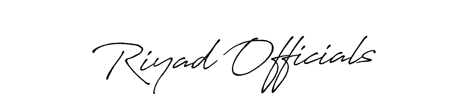 Similarly Antro_Vectra_Bolder is the best handwritten signature design. Signature creator online .You can use it as an online autograph creator for name Riyad Officials. Riyad Officials signature style 7 images and pictures png