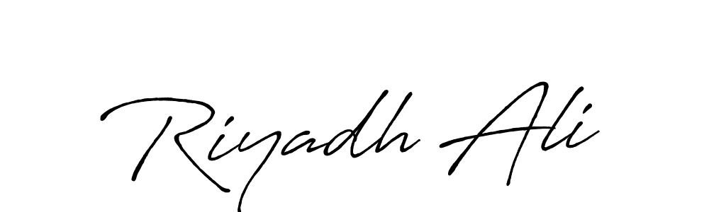 Design your own signature with our free online signature maker. With this signature software, you can create a handwritten (Antro_Vectra_Bolder) signature for name Riyadh Ali. Riyadh Ali signature style 7 images and pictures png