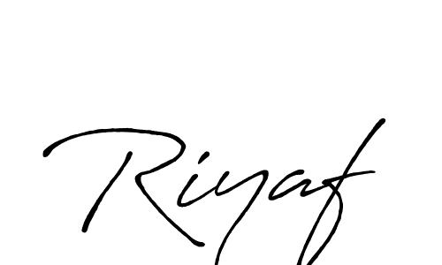 Design your own signature with our free online signature maker. With this signature software, you can create a handwritten (Antro_Vectra_Bolder) signature for name Riyaf. Riyaf signature style 7 images and pictures png