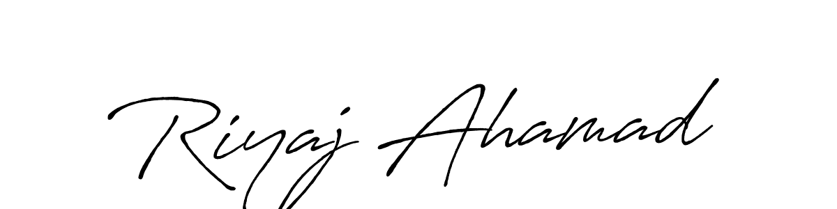 Also we have Riyaj Ahamad name is the best signature style. Create professional handwritten signature collection using Antro_Vectra_Bolder autograph style. Riyaj Ahamad signature style 7 images and pictures png