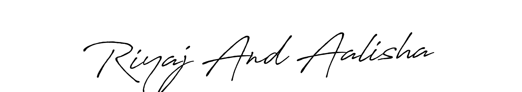 How to make Riyaj And Aalisha signature? Antro_Vectra_Bolder is a professional autograph style. Create handwritten signature for Riyaj And Aalisha name. Riyaj And Aalisha signature style 7 images and pictures png