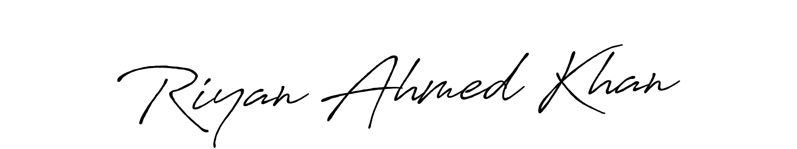 Antro_Vectra_Bolder is a professional signature style that is perfect for those who want to add a touch of class to their signature. It is also a great choice for those who want to make their signature more unique. Get Riyan Ahmed Khan name to fancy signature for free. Riyan Ahmed Khan signature style 7 images and pictures png