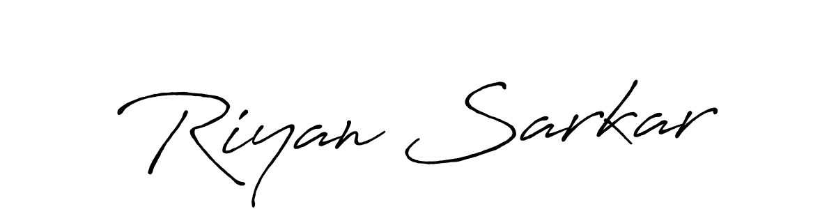 Make a beautiful signature design for name Riyan Sarkar. With this signature (Antro_Vectra_Bolder) style, you can create a handwritten signature for free. Riyan Sarkar signature style 7 images and pictures png