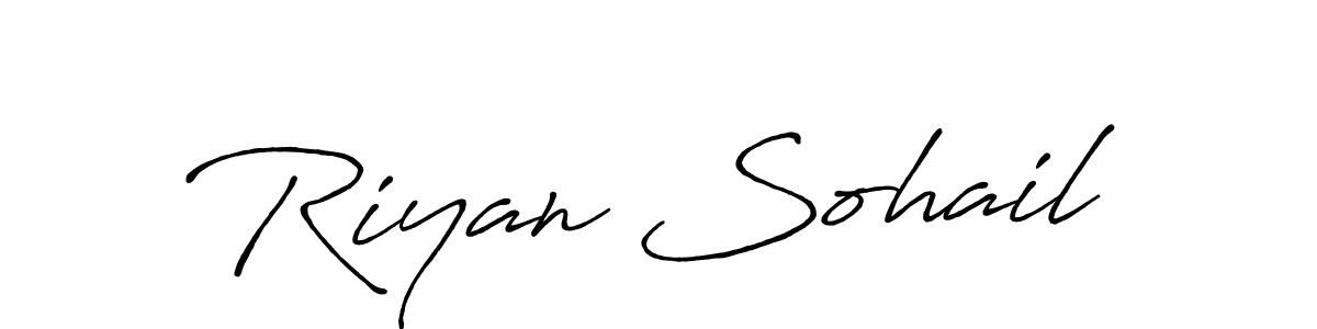 The best way (Antro_Vectra_Bolder) to make a short signature is to pick only two or three words in your name. The name Riyan Sohail include a total of six letters. For converting this name. Riyan Sohail signature style 7 images and pictures png