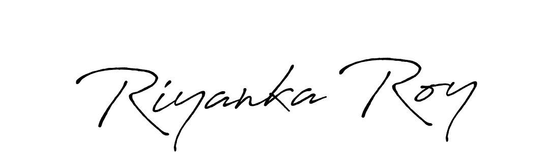Antro_Vectra_Bolder is a professional signature style that is perfect for those who want to add a touch of class to their signature. It is also a great choice for those who want to make their signature more unique. Get Riyanka Roy name to fancy signature for free. Riyanka Roy signature style 7 images and pictures png
