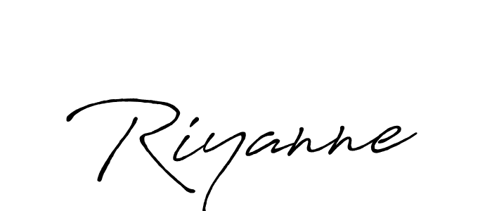 How to make Riyanne name signature. Use Antro_Vectra_Bolder style for creating short signs online. This is the latest handwritten sign. Riyanne signature style 7 images and pictures png