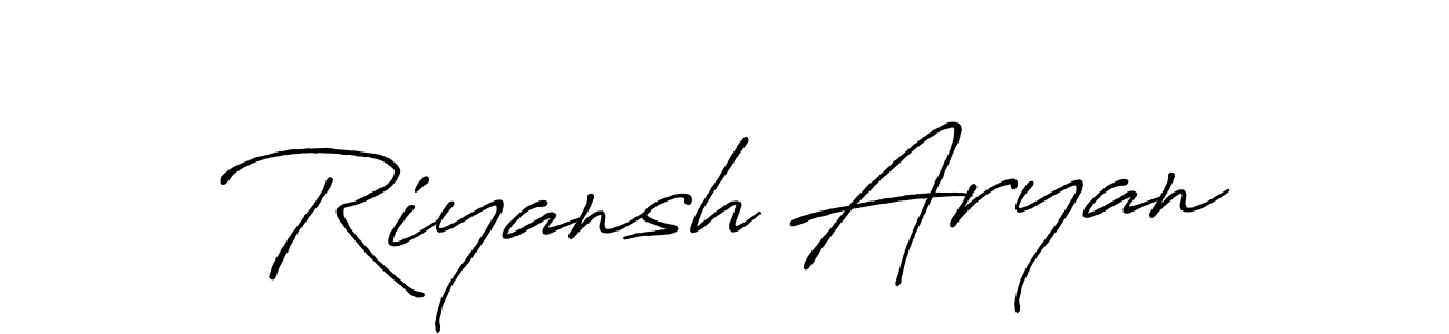 Similarly Antro_Vectra_Bolder is the best handwritten signature design. Signature creator online .You can use it as an online autograph creator for name Riyansh Aryan. Riyansh Aryan signature style 7 images and pictures png