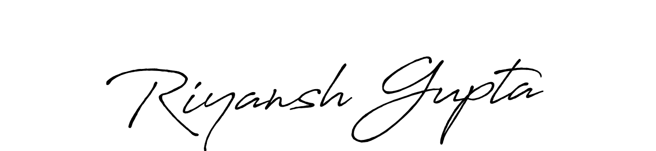 How to make Riyansh Gupta name signature. Use Antro_Vectra_Bolder style for creating short signs online. This is the latest handwritten sign. Riyansh Gupta signature style 7 images and pictures png