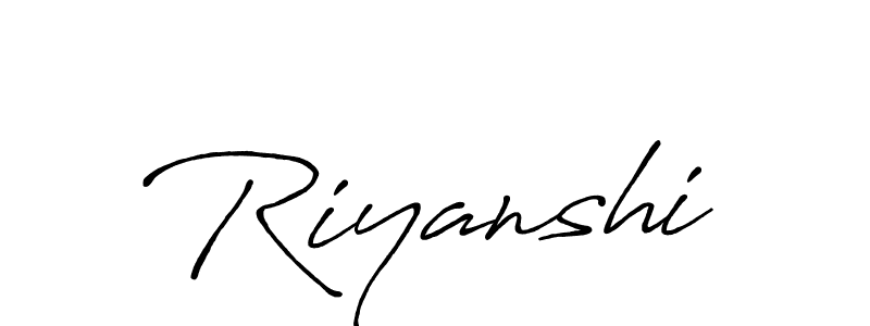 Similarly Antro_Vectra_Bolder is the best handwritten signature design. Signature creator online .You can use it as an online autograph creator for name Riyanshi. Riyanshi signature style 7 images and pictures png
