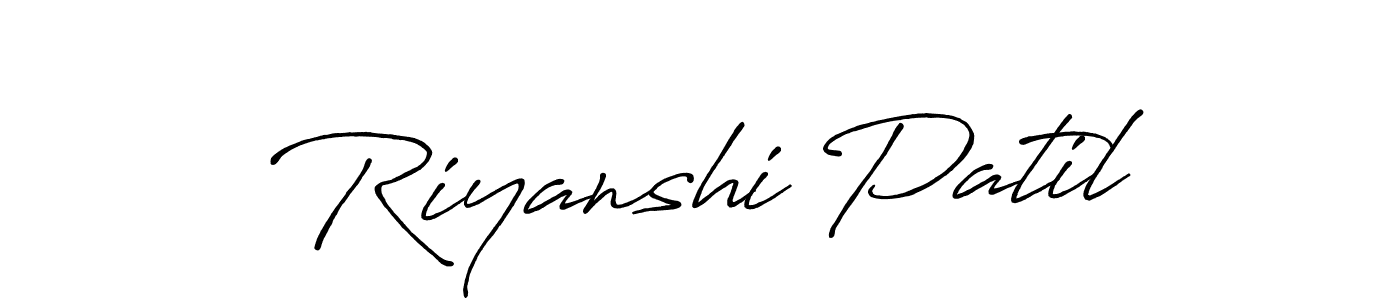 Create a beautiful signature design for name Riyanshi Patil. With this signature (Antro_Vectra_Bolder) fonts, you can make a handwritten signature for free. Riyanshi Patil signature style 7 images and pictures png