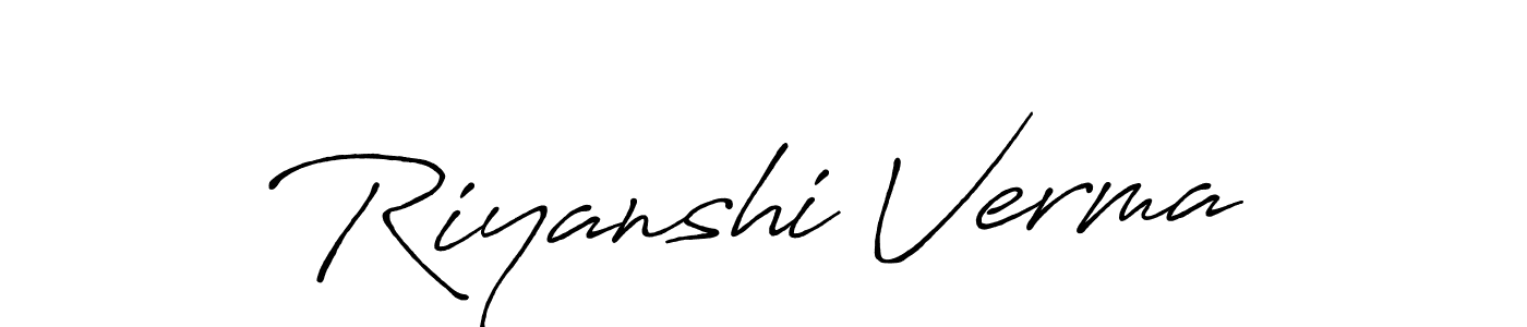 Create a beautiful signature design for name Riyanshi Verma. With this signature (Antro_Vectra_Bolder) fonts, you can make a handwritten signature for free. Riyanshi Verma signature style 7 images and pictures png