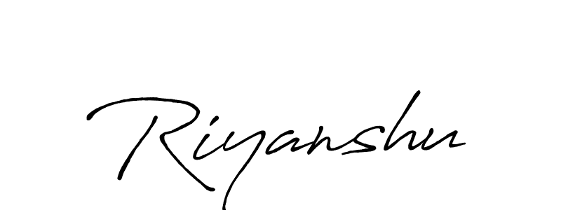 Make a beautiful signature design for name Riyanshu. With this signature (Antro_Vectra_Bolder) style, you can create a handwritten signature for free. Riyanshu signature style 7 images and pictures png