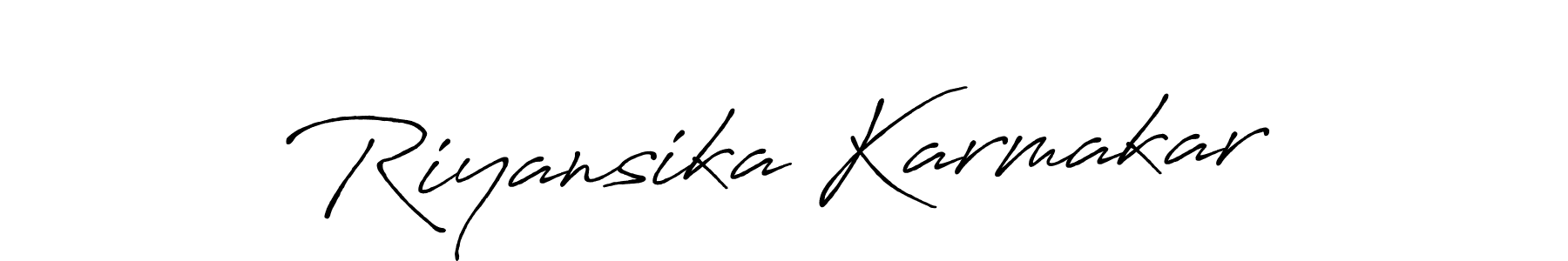 Antro_Vectra_Bolder is a professional signature style that is perfect for those who want to add a touch of class to their signature. It is also a great choice for those who want to make their signature more unique. Get Riyansika Karmakar name to fancy signature for free. Riyansika Karmakar signature style 7 images and pictures png
