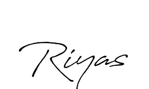 Create a beautiful signature design for name Riyas. With this signature (Antro_Vectra_Bolder) fonts, you can make a handwritten signature for free. Riyas signature style 7 images and pictures png