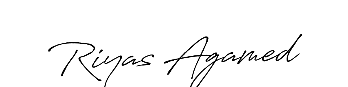 Design your own signature with our free online signature maker. With this signature software, you can create a handwritten (Antro_Vectra_Bolder) signature for name Riyas Agamed. Riyas Agamed signature style 7 images and pictures png