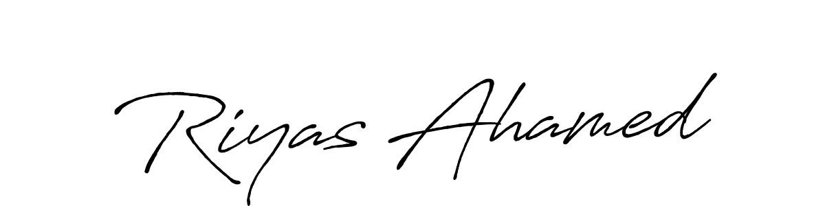 Also we have Riyas Ahamed name is the best signature style. Create professional handwritten signature collection using Antro_Vectra_Bolder autograph style. Riyas Ahamed signature style 7 images and pictures png