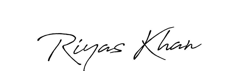 Create a beautiful signature design for name Riyas Khan. With this signature (Antro_Vectra_Bolder) fonts, you can make a handwritten signature for free. Riyas Khan signature style 7 images and pictures png