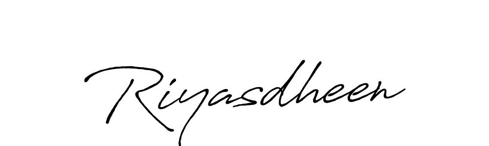 Make a beautiful signature design for name Riyasdheen. With this signature (Antro_Vectra_Bolder) style, you can create a handwritten signature for free. Riyasdheen signature style 7 images and pictures png