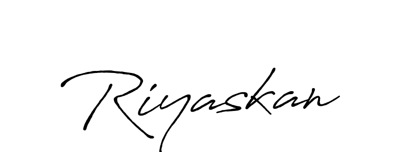 Design your own signature with our free online signature maker. With this signature software, you can create a handwritten (Antro_Vectra_Bolder) signature for name Riyaskan. Riyaskan signature style 7 images and pictures png