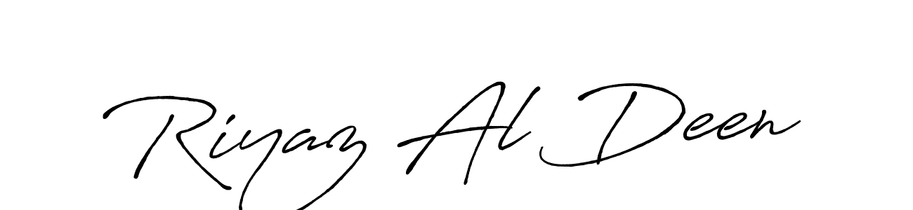 Make a beautiful signature design for name Riyaz Al Deen. With this signature (Antro_Vectra_Bolder) style, you can create a handwritten signature for free. Riyaz Al Deen signature style 7 images and pictures png