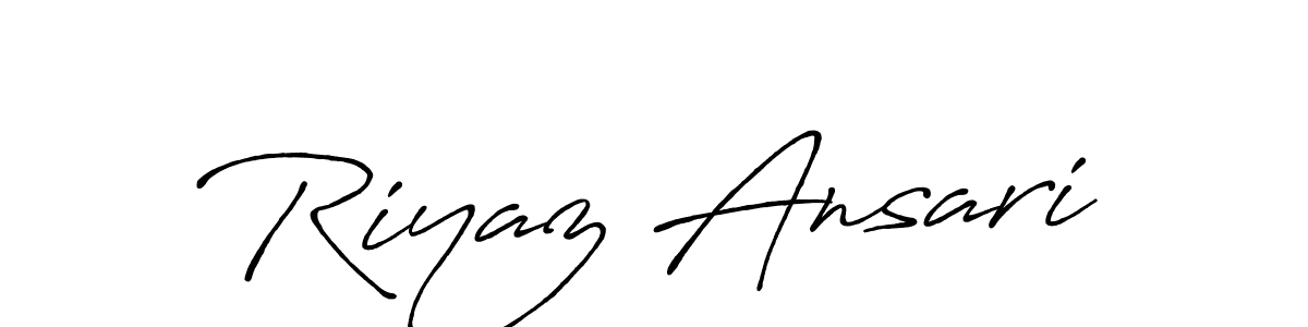 Create a beautiful signature design for name Riyaz Ansari. With this signature (Antro_Vectra_Bolder) fonts, you can make a handwritten signature for free. Riyaz Ansari signature style 7 images and pictures png