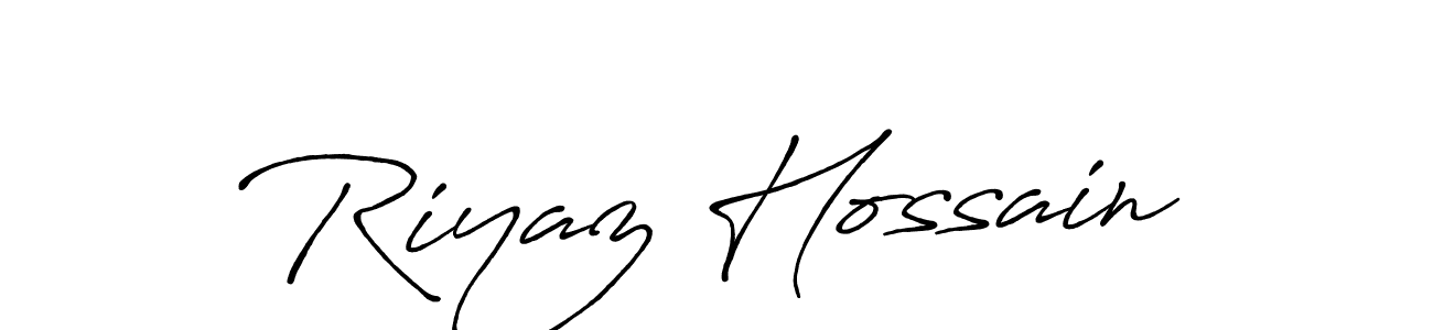 How to make Riyaz Hossain name signature. Use Antro_Vectra_Bolder style for creating short signs online. This is the latest handwritten sign. Riyaz Hossain signature style 7 images and pictures png