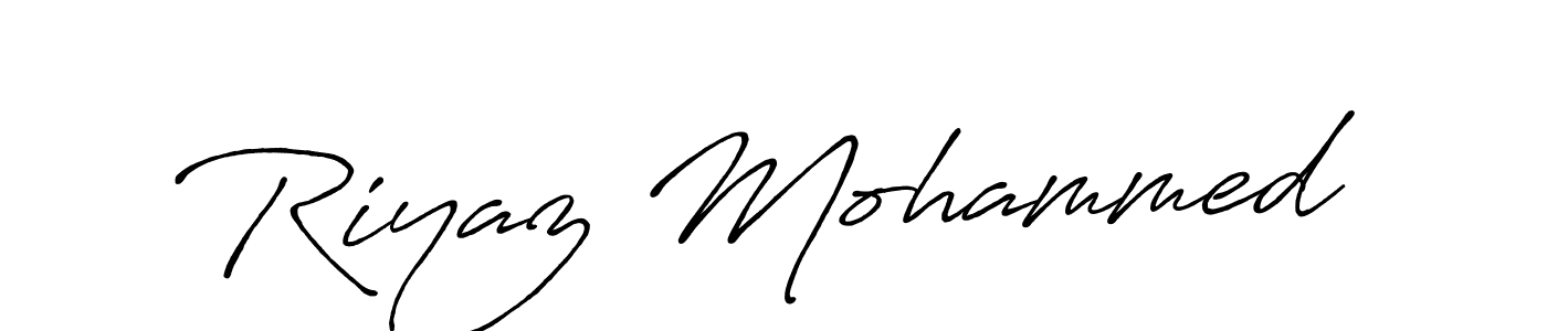 Make a beautiful signature design for name Riyaz Mohammed. With this signature (Antro_Vectra_Bolder) style, you can create a handwritten signature for free. Riyaz Mohammed signature style 7 images and pictures png