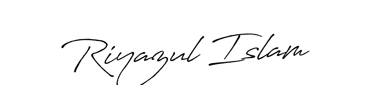 Create a beautiful signature design for name Riyazul Islam. With this signature (Antro_Vectra_Bolder) fonts, you can make a handwritten signature for free. Riyazul Islam signature style 7 images and pictures png