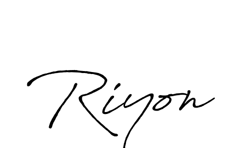 Design your own signature with our free online signature maker. With this signature software, you can create a handwritten (Antro_Vectra_Bolder) signature for name Riyon. Riyon signature style 7 images and pictures png